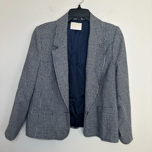 Classic Vintage Pendleton Houndstooth Blazer Size 14 (Runs Small) - Picture 3 of 14